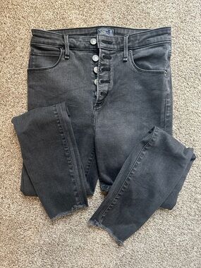 Abercrombie & Fitch Washed Black High-Rise Skinny Jeans